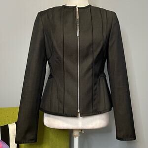 Eccoci Dark Gray Wool Full Zip Jacket 2